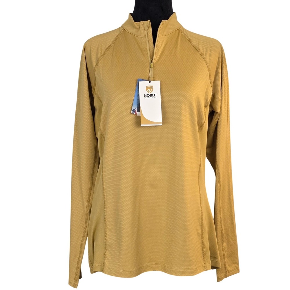 Noble Equestrian Ashley Performance Shirt Noble Gold XL Quarter Zip Long Sleeve